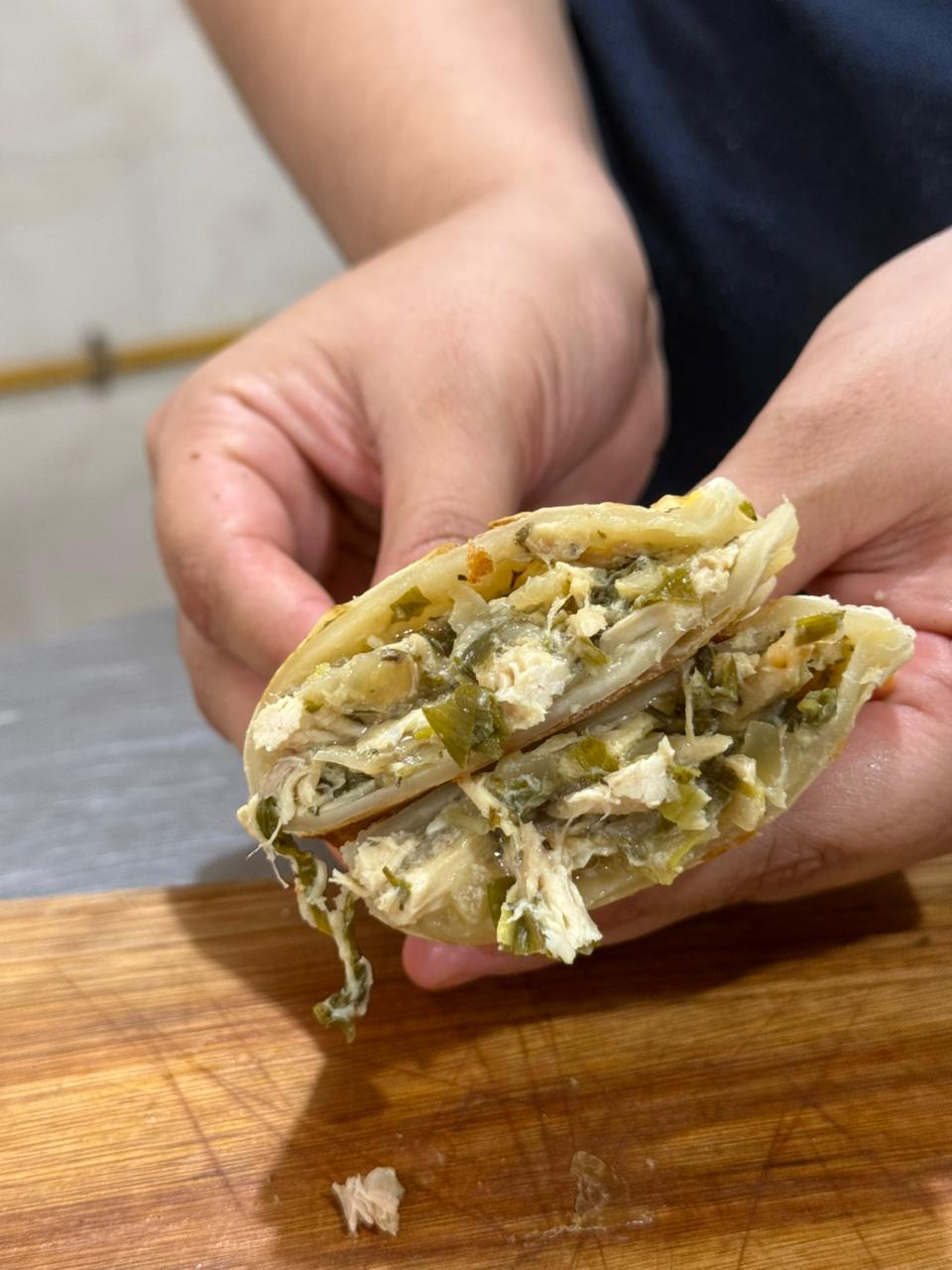 Pollo y puerro